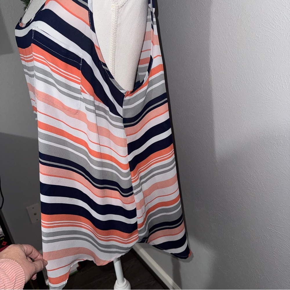 *3 for $15* Torrid Striped Tank Top Blue/ Orange Lightweight Size 2/2X - Picture 4 of 13